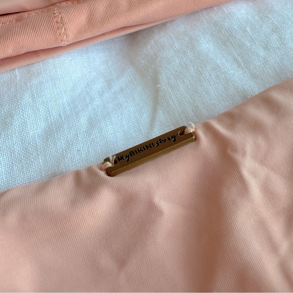 Salmon coral pink bandeau bikini set - size Small - Picture 8 of 8